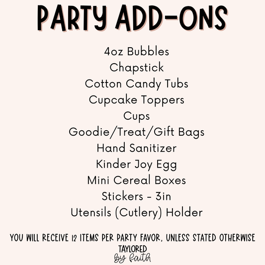 Party Favor Add-Ons