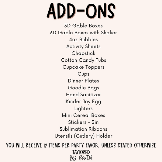 Party Favor Add-Ons
