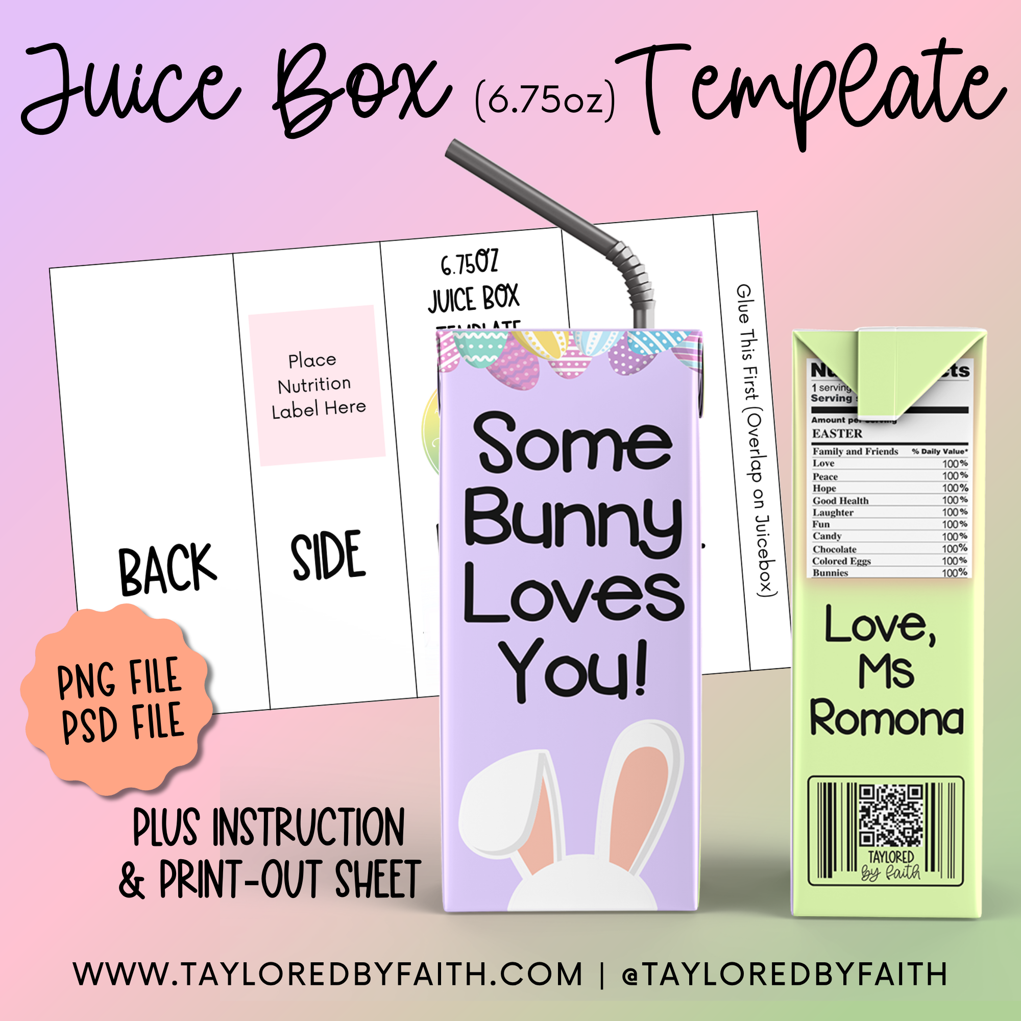 Juice Box Template Juice Box (6.75oz) Template โ Taylored By Faith