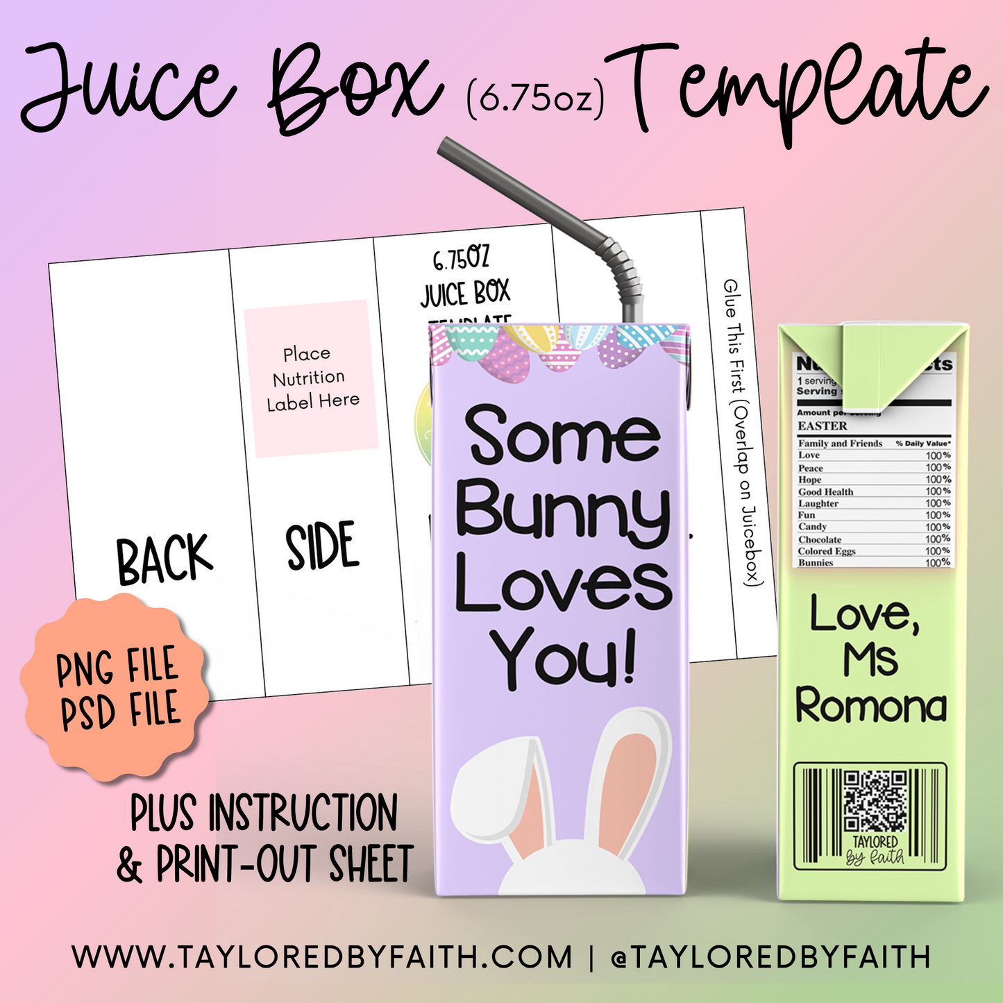 Juice Box (6.75oz) Template