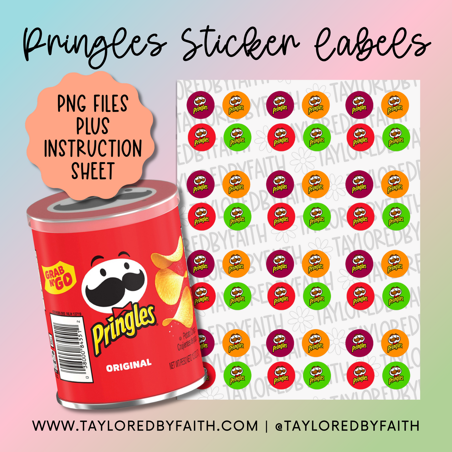 Pringle Flavor Sticker Labels *Instant Download*