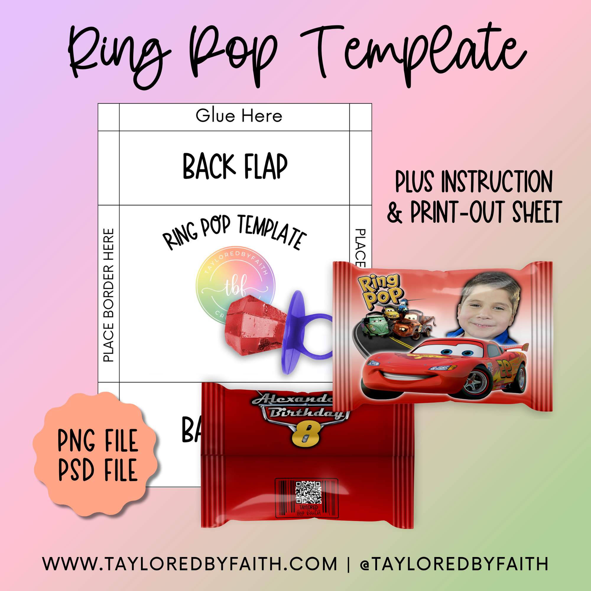 Ring Pop Template – Taylored By Faith