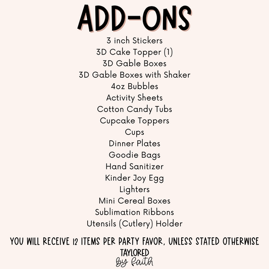 Party Favor Add-Ons