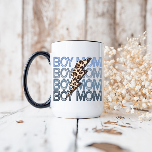 Boy Mom Distressed Mug