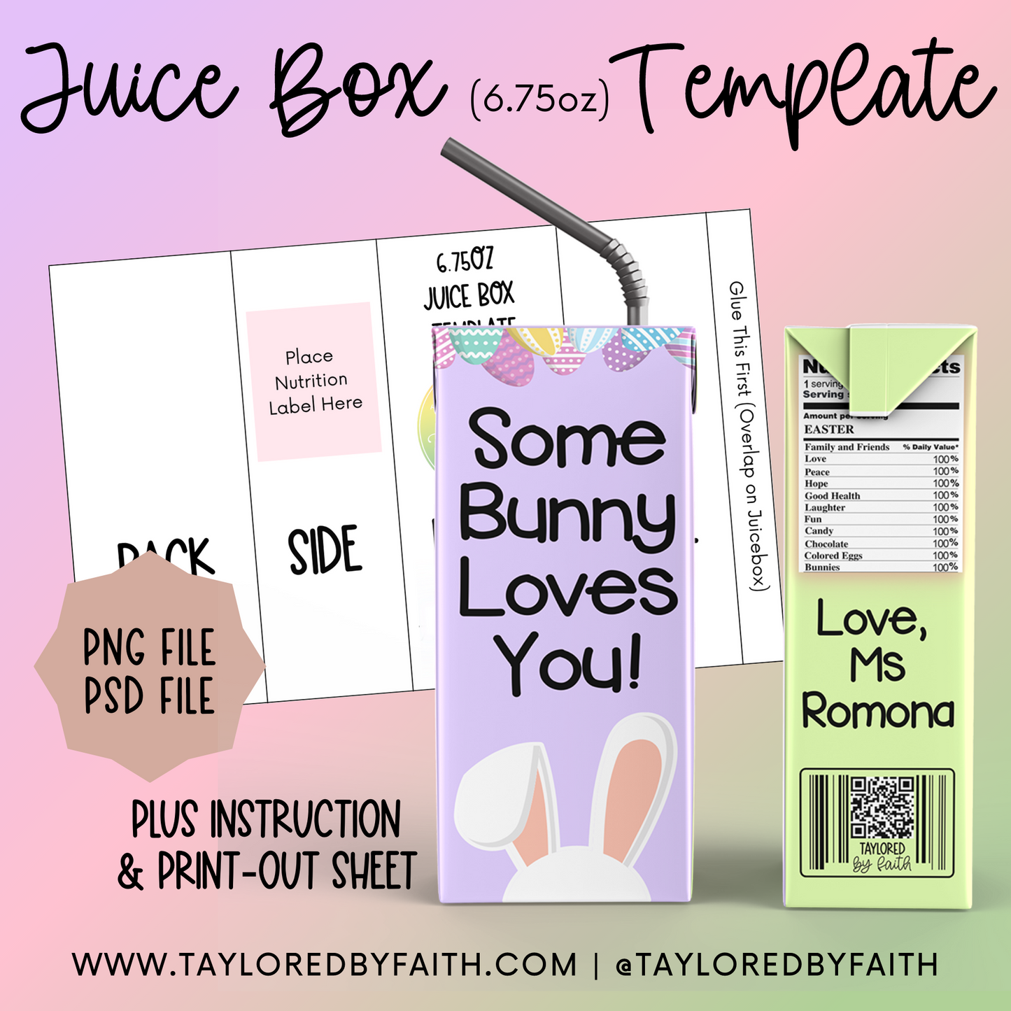 Juice Box (6.75oz) Template