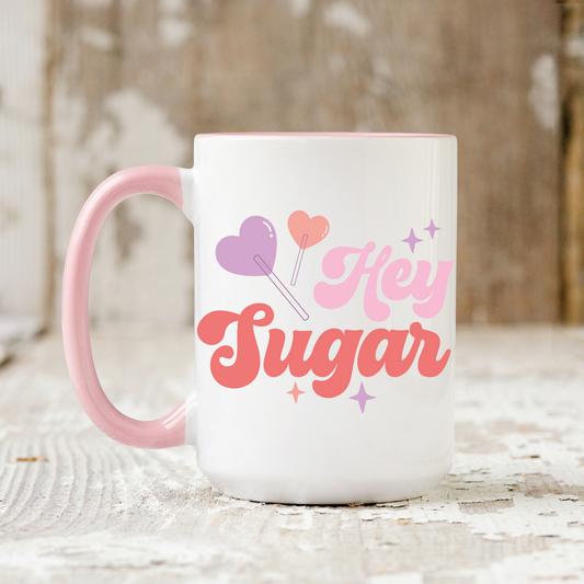 Hey Sugar Heart Lollipop Mug
