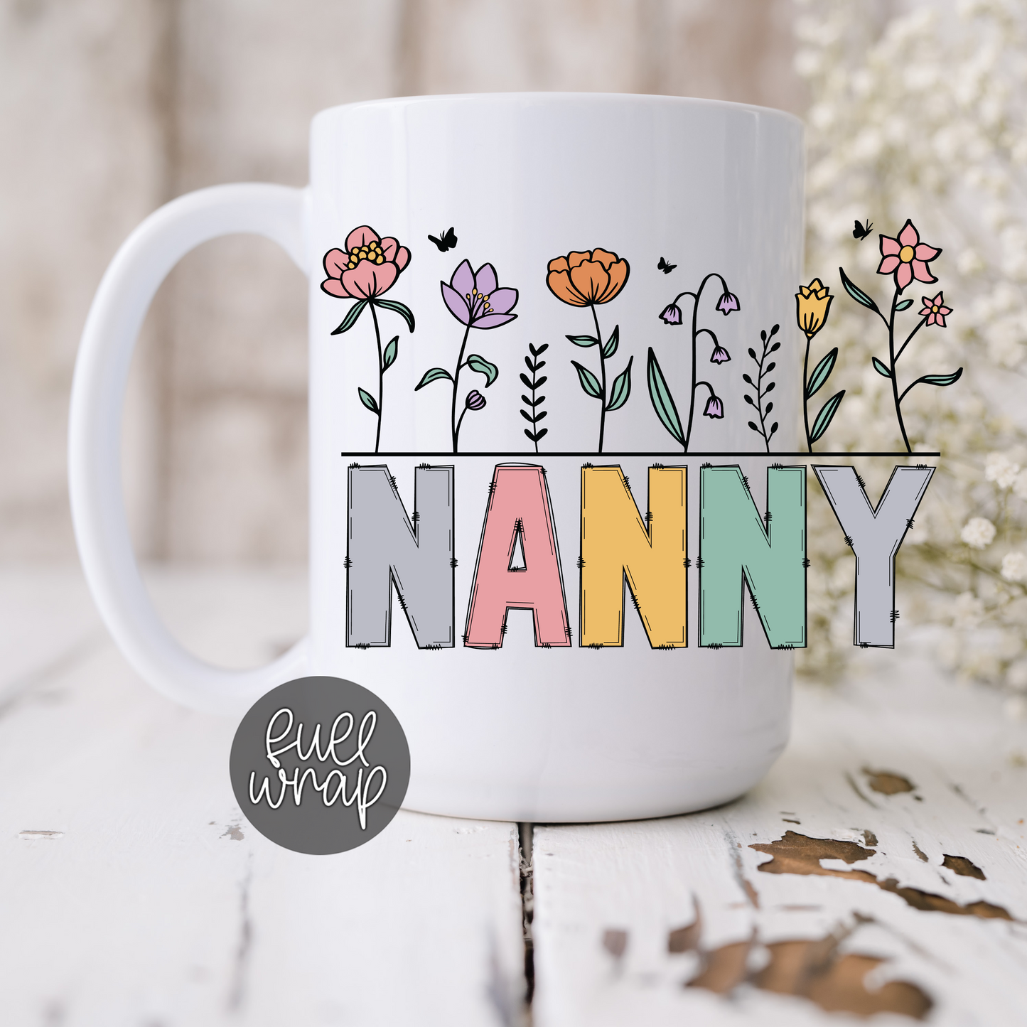 Custom Floral Grandma Mug